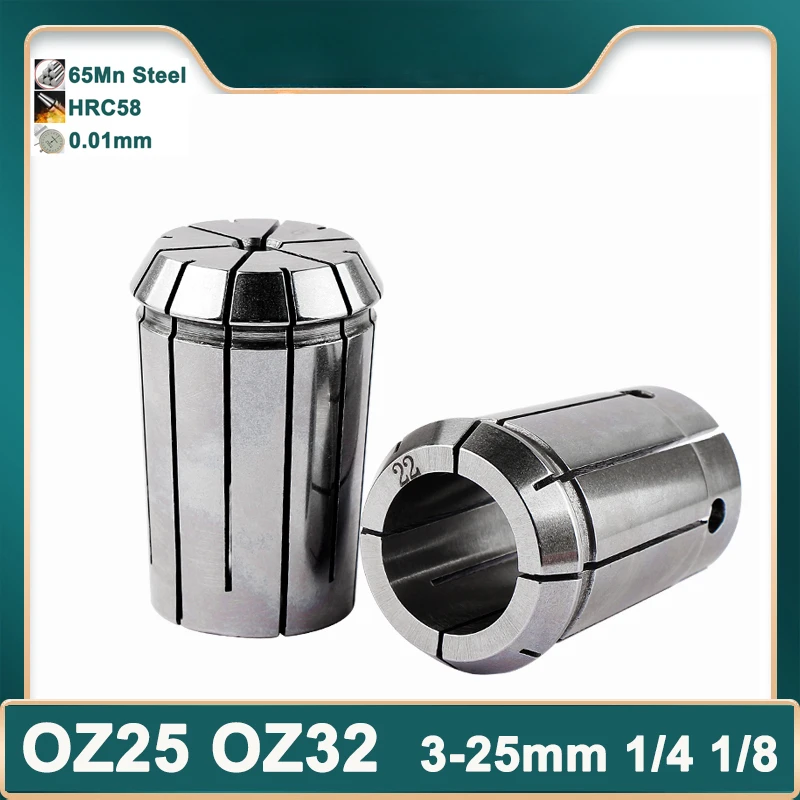 Зажимной патрон OZ25 OZ32 цанговый 3 4 8 10 12 16 18 20 25 мм 1/4 1/8 3/8 3/4 1 дюйм CNC пружинный