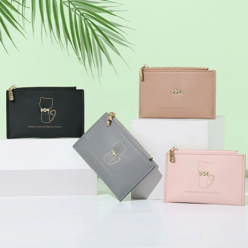 

2022 New Women's Card Holder Zipper Clutch Student Japanese Wallet Simple Casual Card Holder