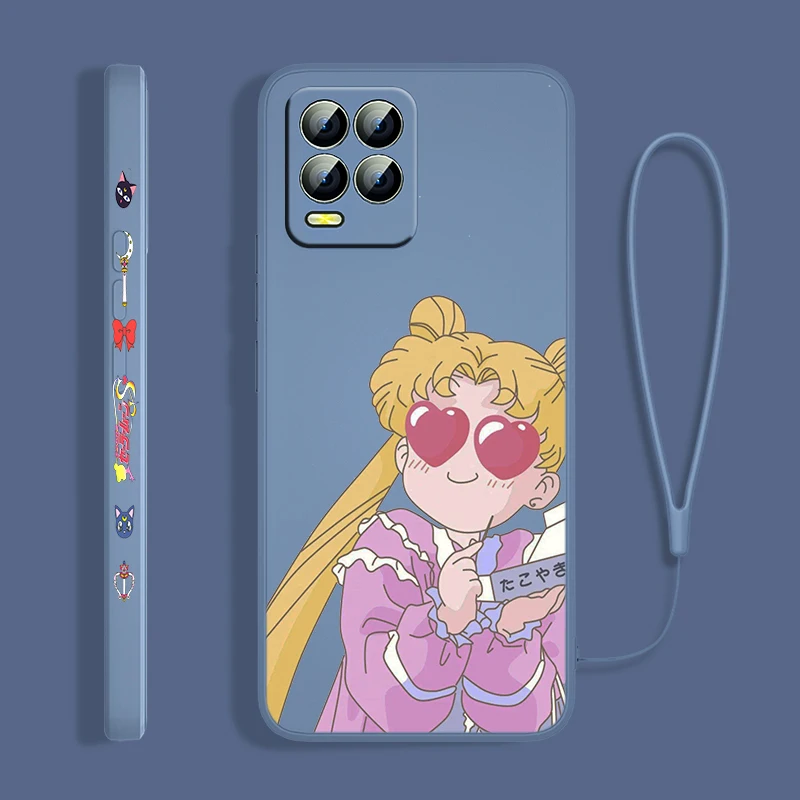 anime girl sailor moon for oppo realme 50i 50a 9i 8 pro find x3 lite gt master a9 2020 liquid left rope phone case capa cover free global shipping