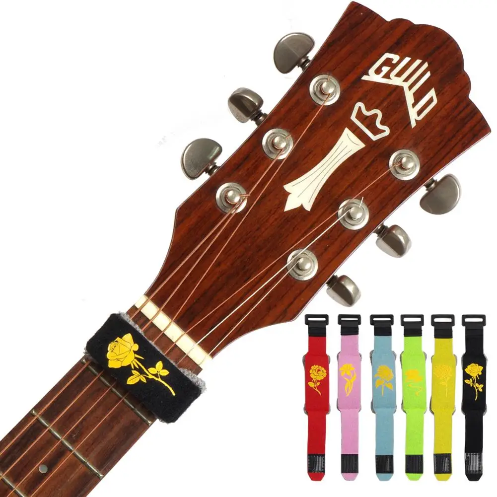 

Guitar String Mute Dampener Flower Print Cotton Eliminate Noise Bass Fretboard Muting Straps Musical Instrument Accessories