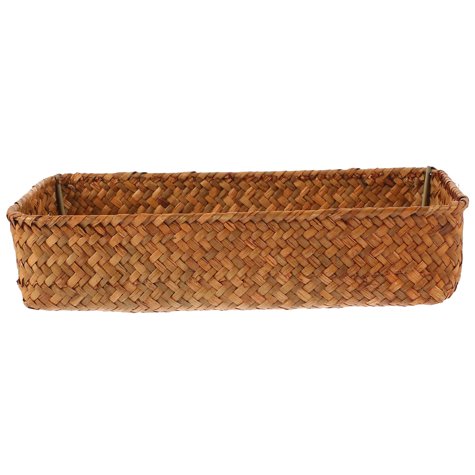 

Cutlery Storage Basket Multipurpose Woven Baskets Decorative Seagrass Silverware Organizer Desk Sundry Plate