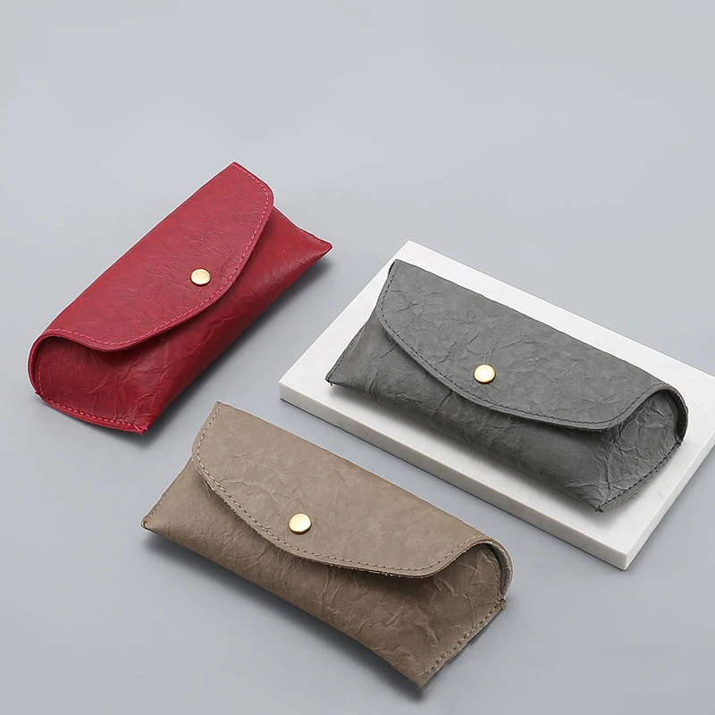 

Retro Black Beige Leather Sunglasses Case Soft PU Spectacle Case For Sunglasses Simplicity Texture Glasses Box Sunglasses Holder