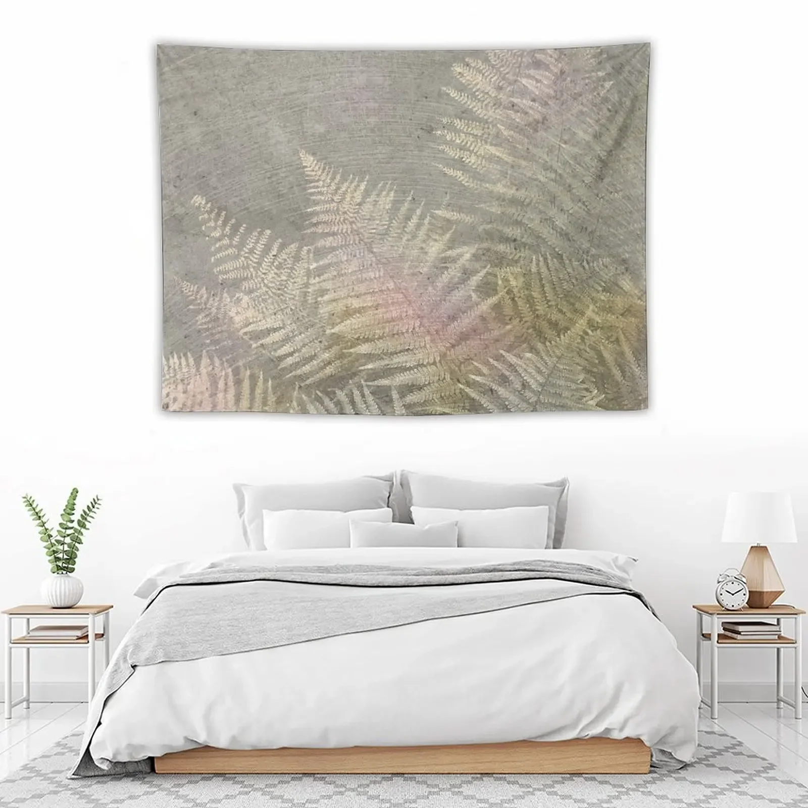 Ископастный папоротник из розового золота гобелен матового камня украшения для