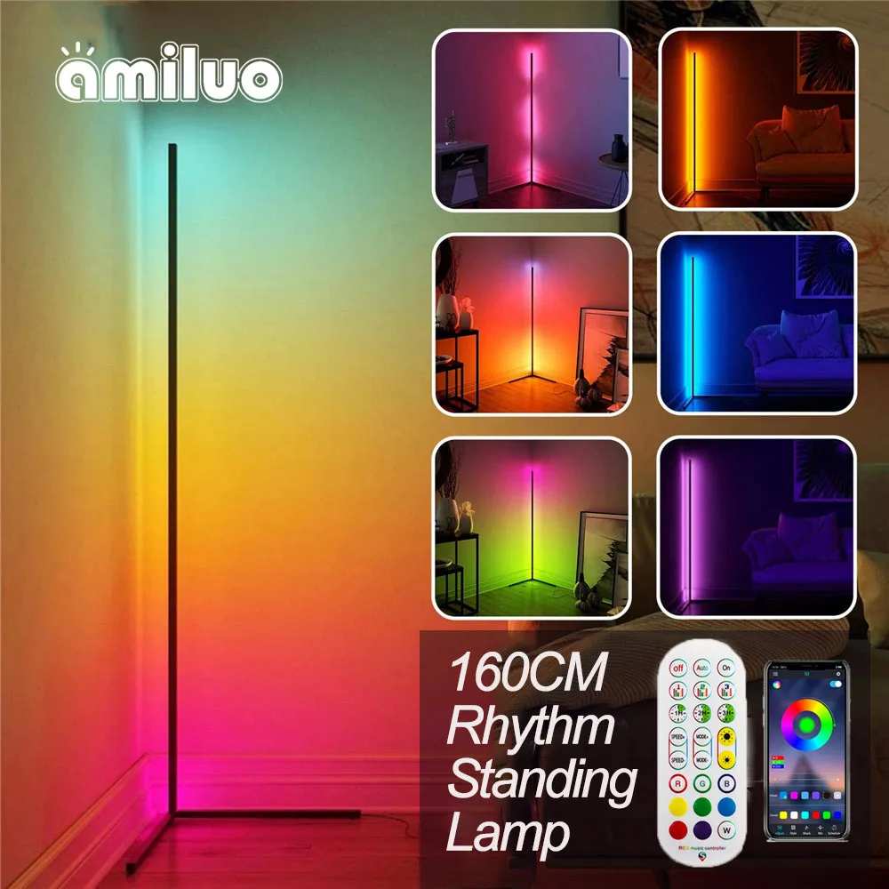

RGB-лампа напольная угловая светодиодная, 160 см, с управлением через приложение