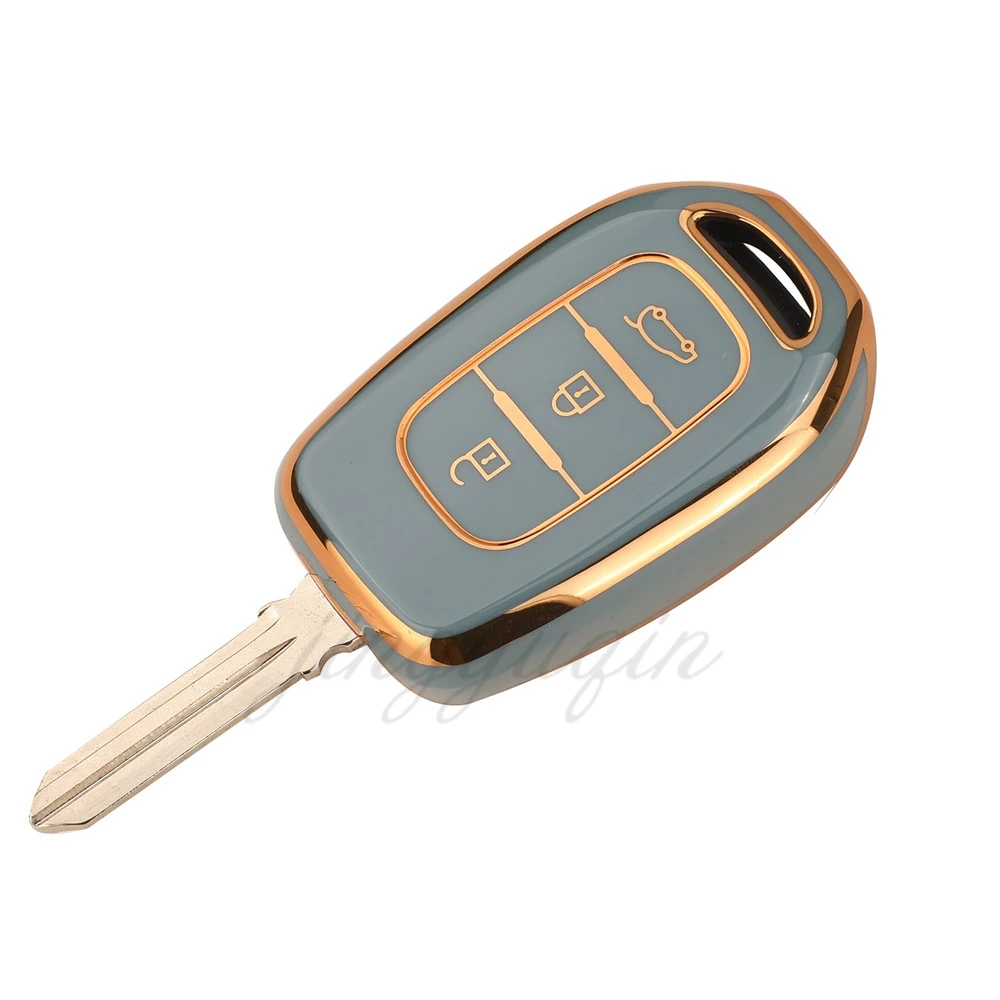 Jingyuqin 10 шт. 3 кнопки гибкая искусственная кожа ТПУ для Renault Kwid символ движения Dacia