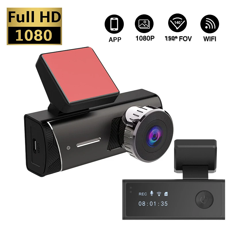 

Зеркало-видеорегистратор, WIFI, USB 1080P, с углом обзора 150 градусов