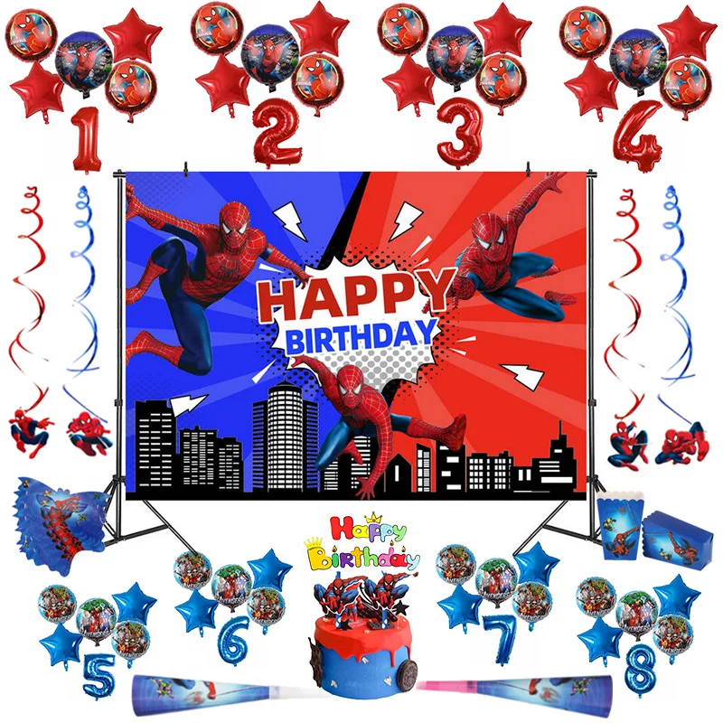 Баннер Marvel Человек-паук строительные принадлежности фон с номером на день