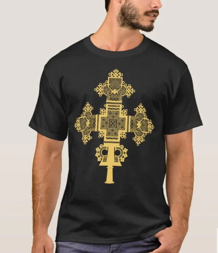 Купи Traditional Ethiopian Orthodox Cross Printed T-Shirt. Summer Cotton Short Sleeve O-Neck Mens T Shirt New S-3XL за 536 рублей в магазине AliExpress