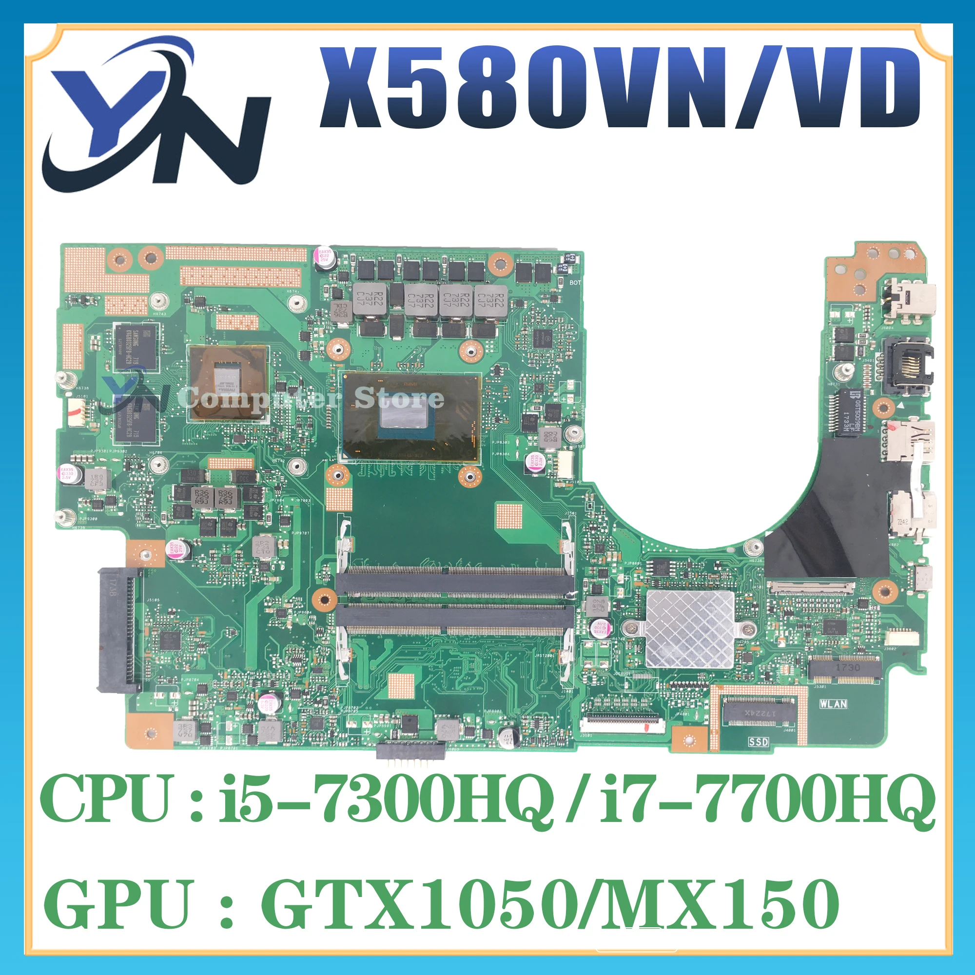 

Notebook Mainboard For ASUS Vivobook Pro 15 N580V NX580V FX580V M580V X580VD X580VN Laptop Motherboard I5 I7 CPU GTX1050 MX150
