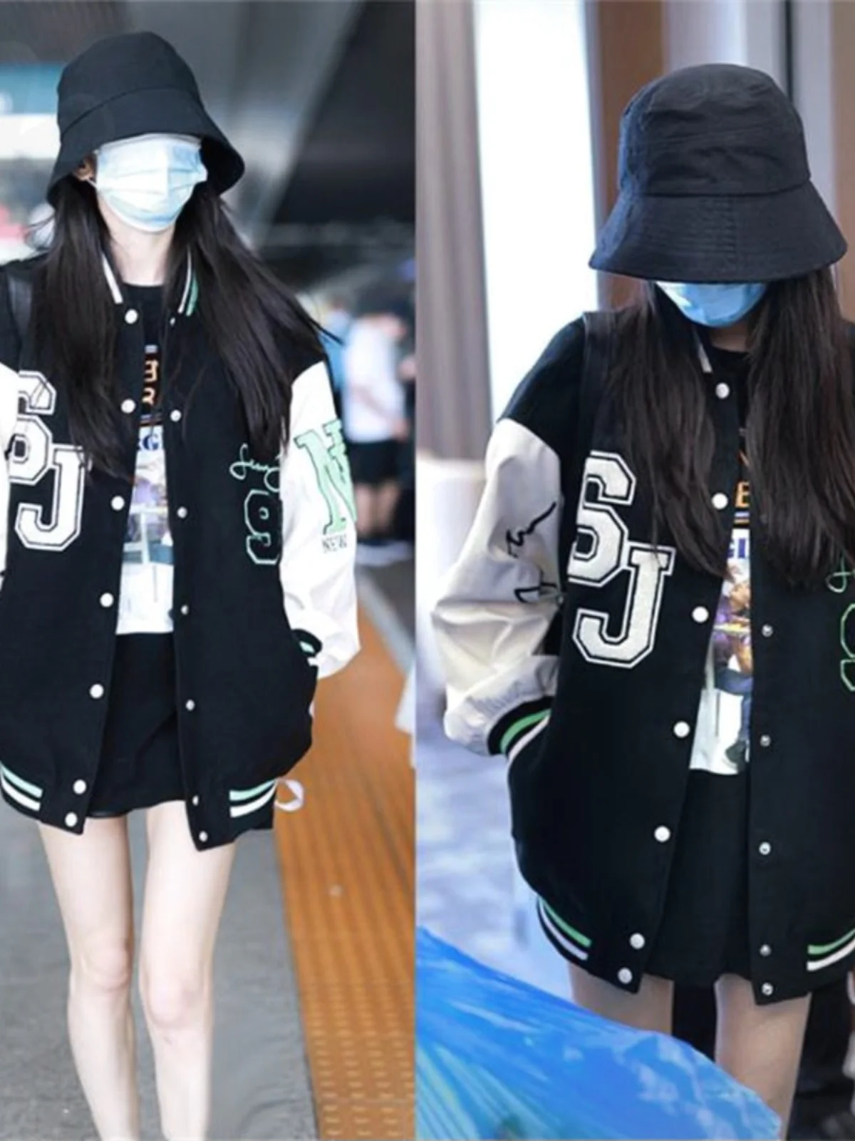 Celebri Yang Mi Same Sle Пара Топ Универсальный свободный черно-белый контрастный цвет