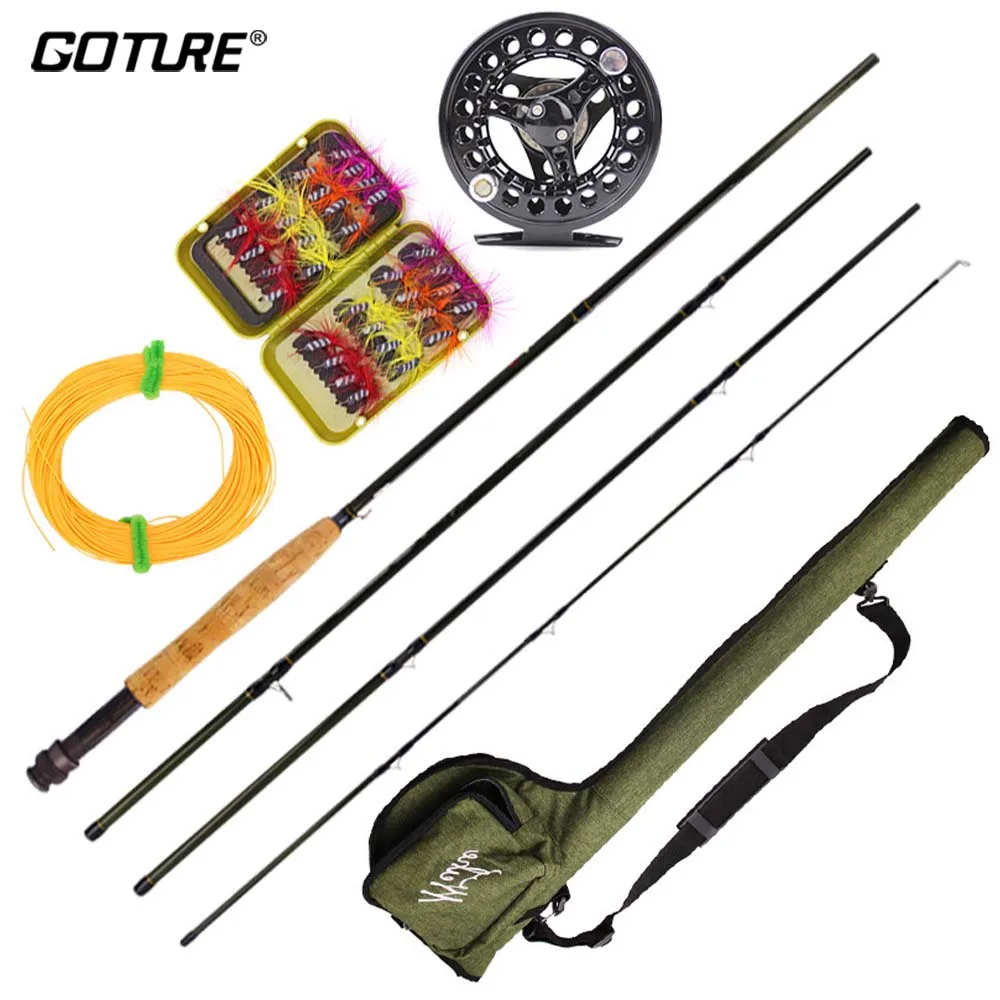 Goture 2.7m 9FT Fly Fishing Rod Kit 5/6 Aluminum alloy Reel Line Bait Combo High Quality Fishing Tackle For Streams Fishing