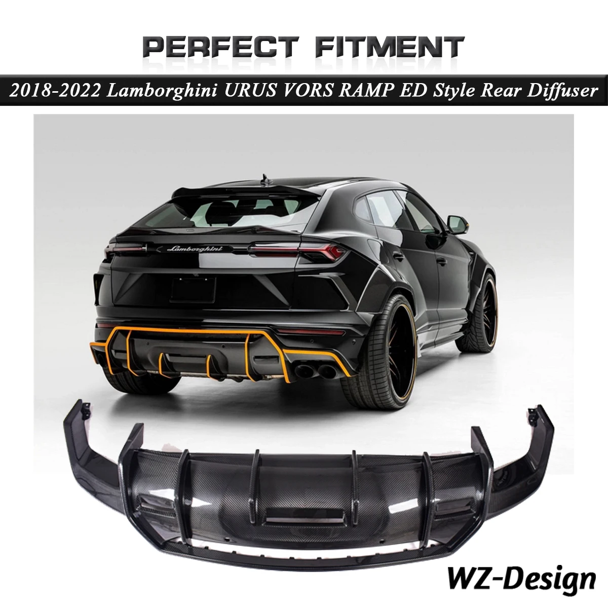 Автомобильный задний диффузор из сухого углеродного волокна VRS RMP edition подходит