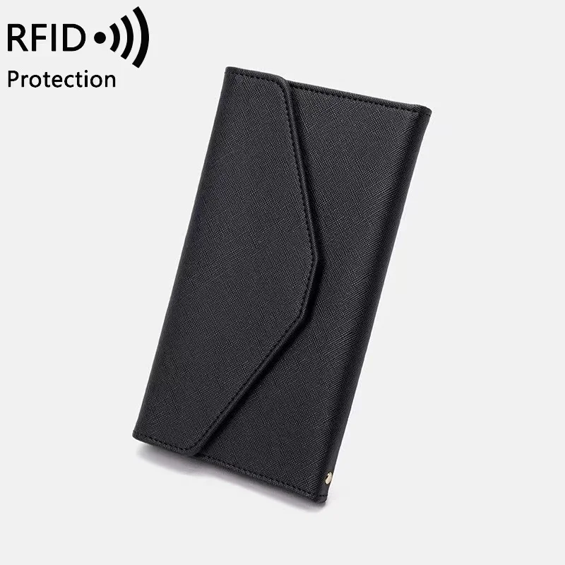 Must Bring New Long High-Quality Leather RFID Anti-Theft Brush Multi-Functional Men's And Women's Wallets When Traveling