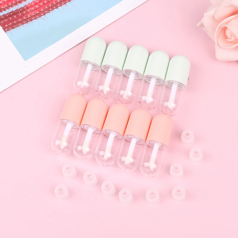 

10pcs 5ml Lip Gloss Lip Glaze Tube Mini Cute Capsule Lipstick Tube Empty Lipgloss Tube With Wands Diy Cosmetic Containers