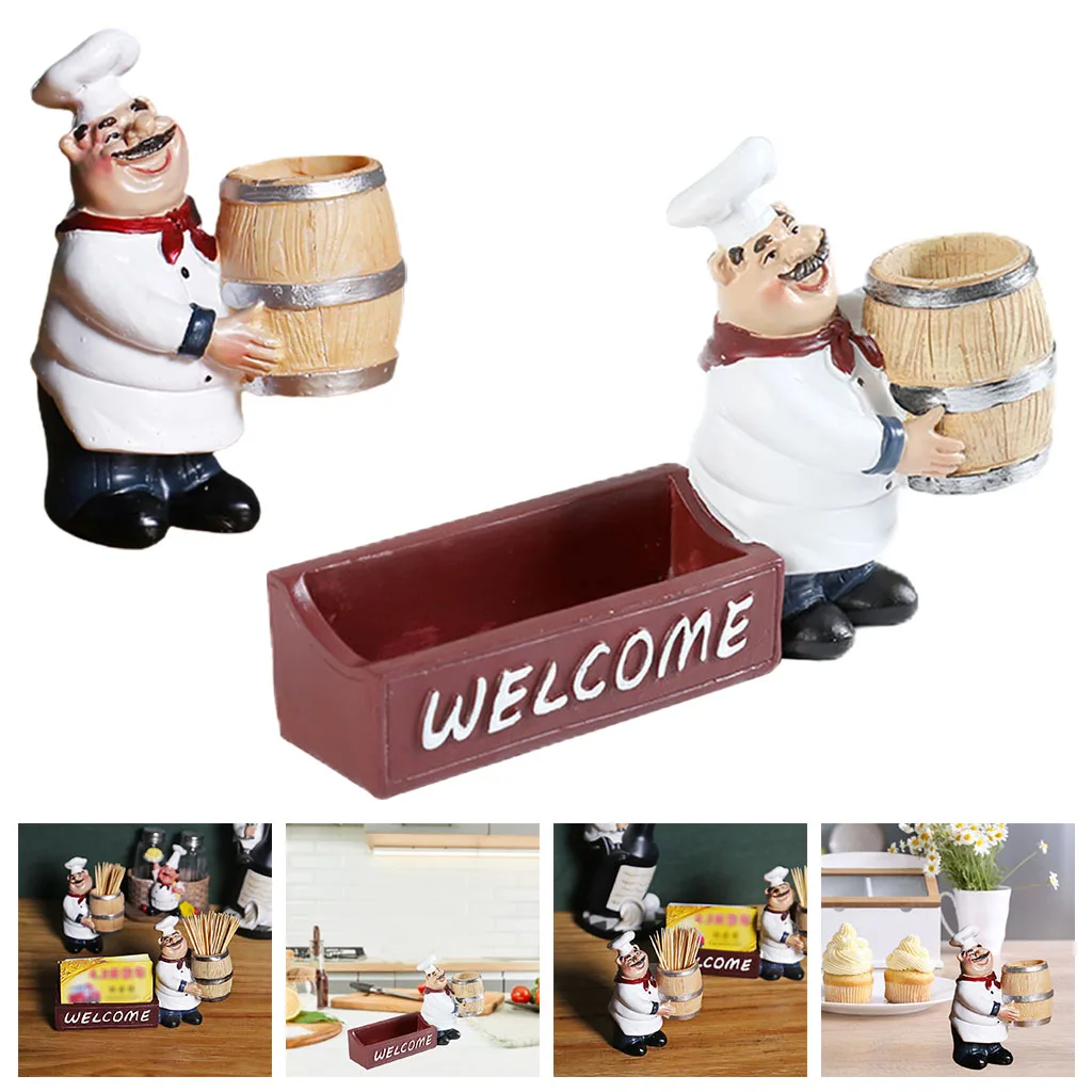 Реалистичная статуя шеф-повара держатели для зубочисток повар украшения стола