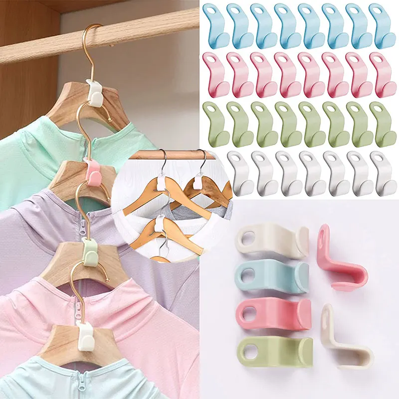 

5/10pcs Mini Clothes Hanger for Closet Connector Hooks Cascading Plastic Wardrobe Coat Organizer Rack Holder Space Saving