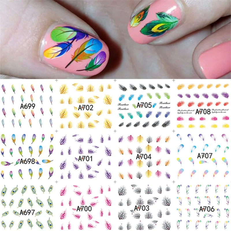 

Набор наклеек для дизайна ногтей, 3D Цветочные серии, цветочный узор, 12 шт. водяных знаков, украшения «сделай сам», декоративные элементы для маникюра, переводной слайдер