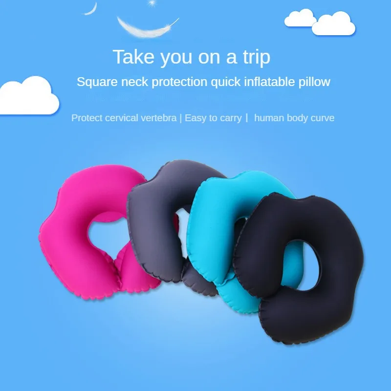 

U-shaped Inflatable Pillow Ultra-light TPU Elastic Neck Pillow Camping Travel Triple Office Pillows Nap Pillow Body Pillow
