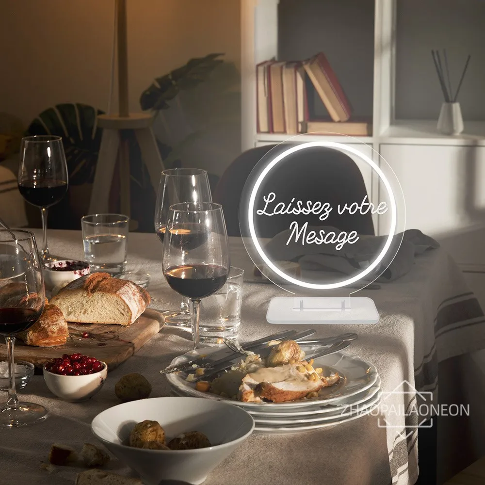 Неоновая наклейка оставьте сообщение неоновые огни украшение для спальни
