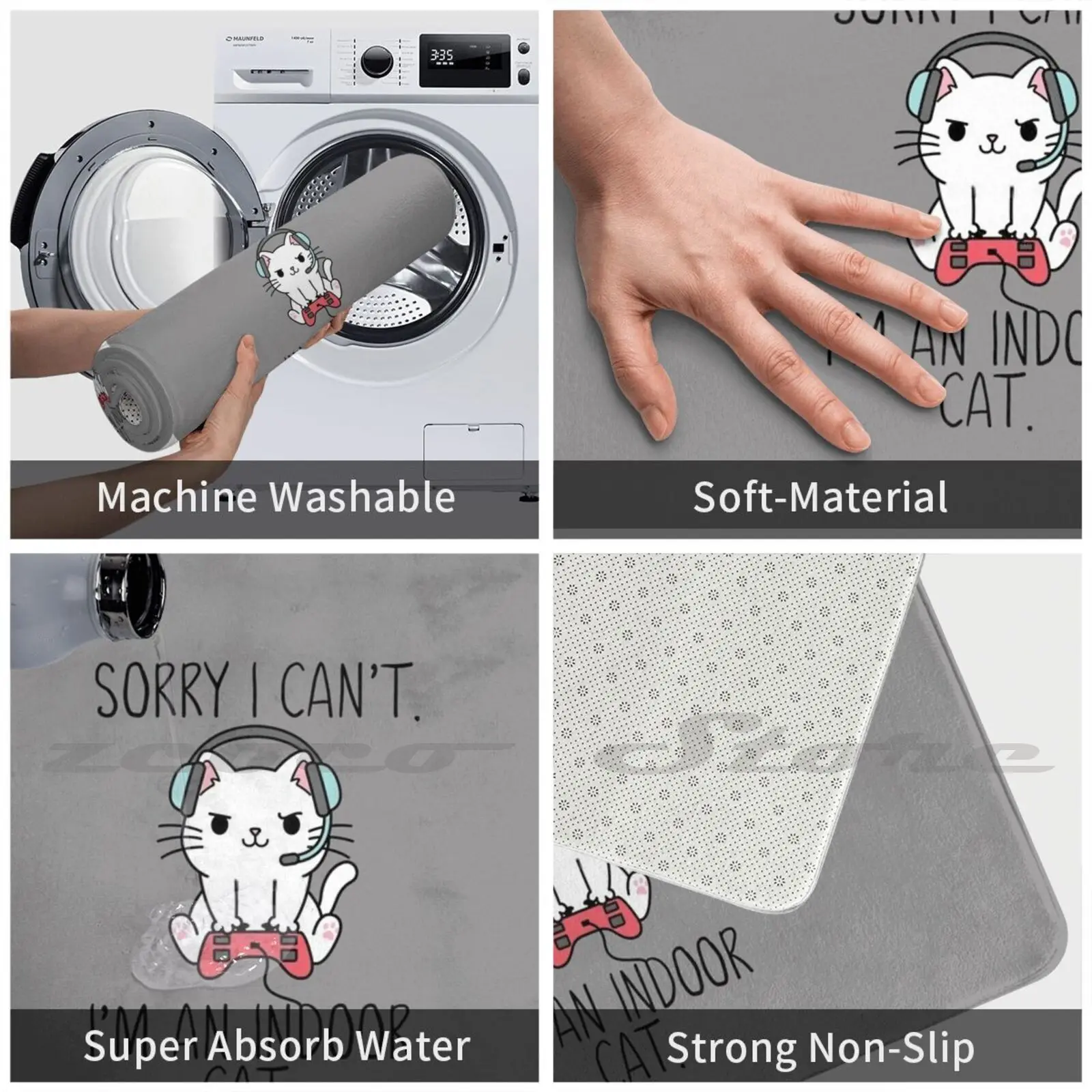 Детский коврик для видеоигр Я An Indoor нескользящий впитывания воды дверной кошек