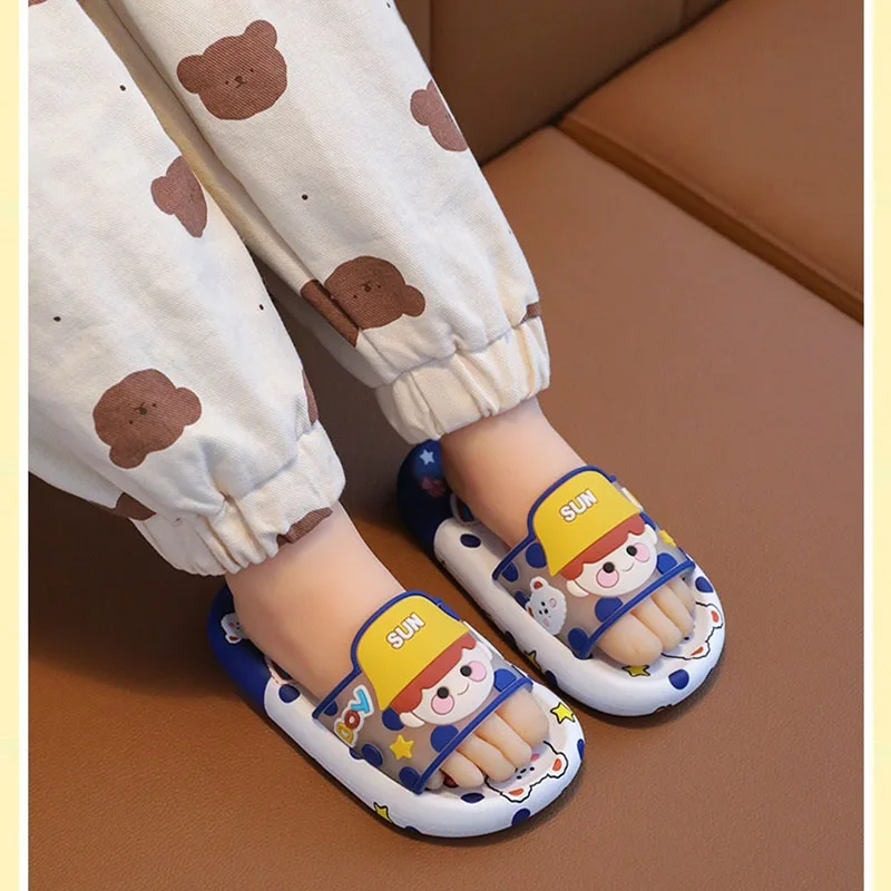 Детские Летние Тапочки С Героями Мультфильмов Мягкие Дышащие Домашние Сандалии