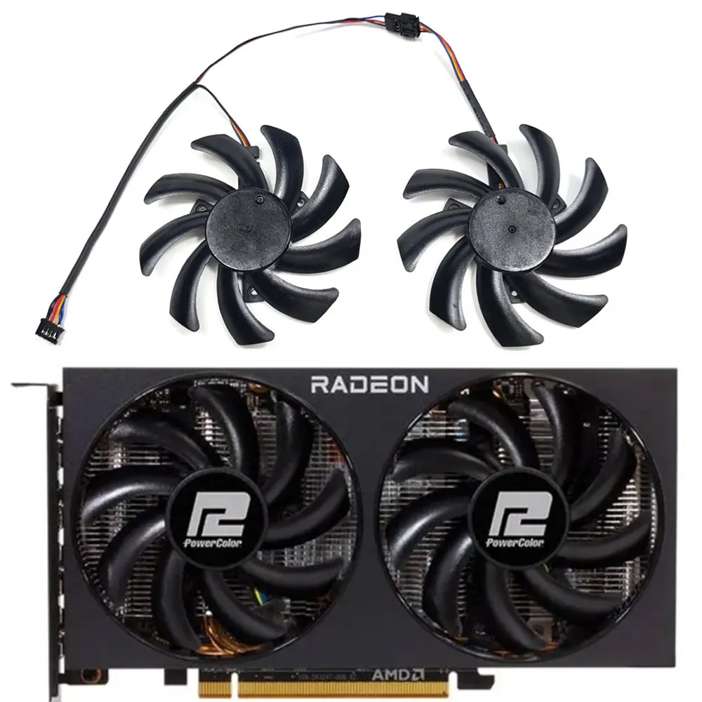 

NEW 85MM T129215BU FDC10H12S9-C RX 6700XT 6600XT GPU Fan，For PowerColor RX 6700XT 6600XT 6500XT 6650XT Video card cooling fan