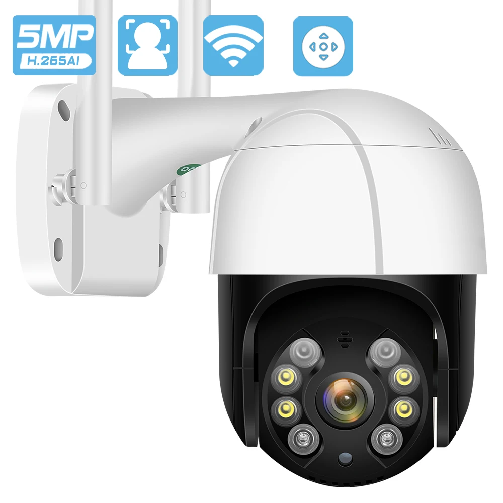 

5MP H.265+ Auto Tracking PTZ Wifi IP Camera Outdoor 1080P HD 3MP Wifi Camera Wireless Audio AI Human Detect Security CCTV Camera