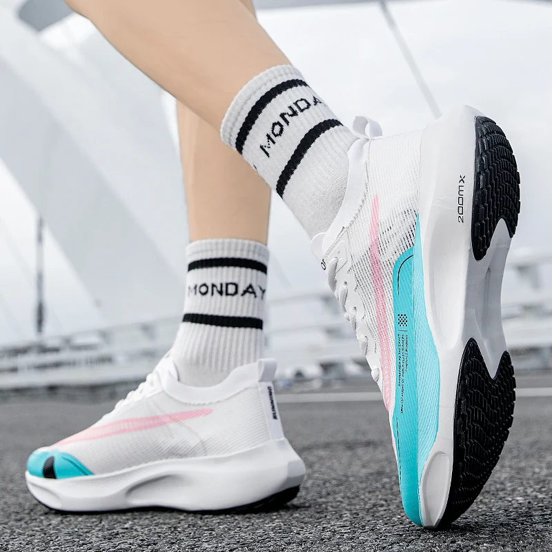 Men Marathon sneakers Lightweight Cushioning Outdoor Road Running Shoes Trail Sport Shoes Elastic Walking Shoes Tenis Masculino