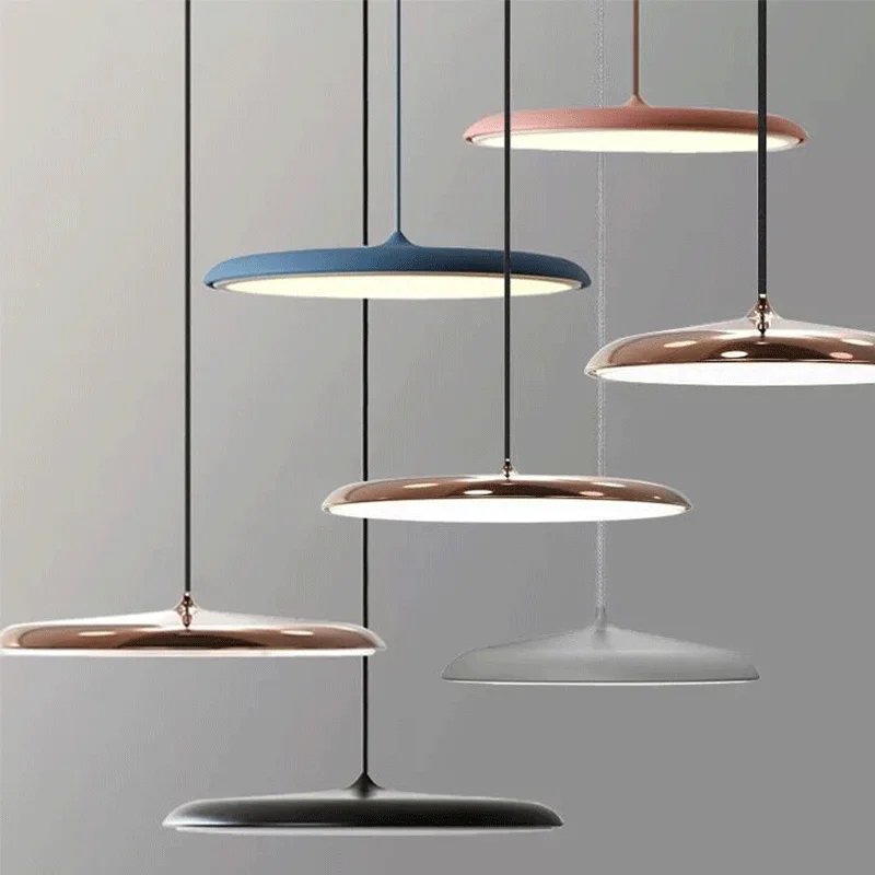 

Nordic Chandelier Modern Minimalist Danish Bar Table Ceiling Lamp Creative LED Macarons Flying Saucer Restaurant Pendant Lights