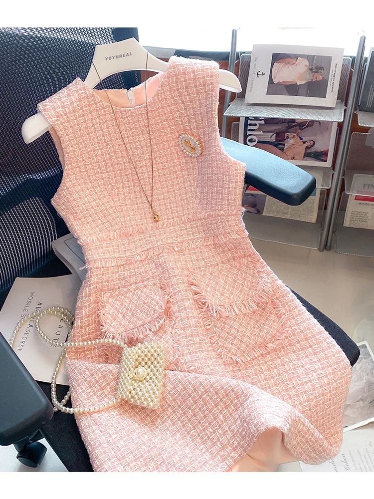 

Женское платье в стиле знаменитостей Xiaoxiangfeng, розовое облегающее платье в западном стиле, подчеркивающее фигуру, для лета