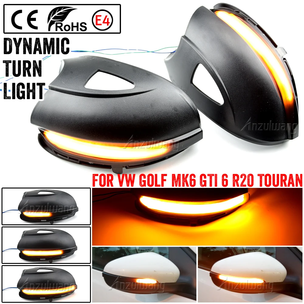 

Superb Side Wing LED Dynamic Turn Signal Blinker Mirror Flasher Light For Volkswagen VW GOLF 6 VI MK6 GTI R line R20 Touran