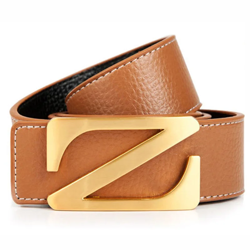 2022 New Hot Designer Belt Men High Quality Luxury Brand Smooth Z Buckle Leather Belt Men Cinto Cinturon Mujer Belts for Men