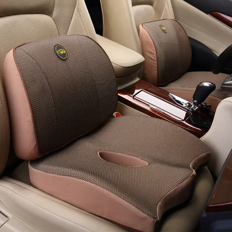 

2023 New Foam Thickned Car Seat Cushion Set Slow Rebound Office Chair Back Support Cushion Seat Support Lumbar Cushion