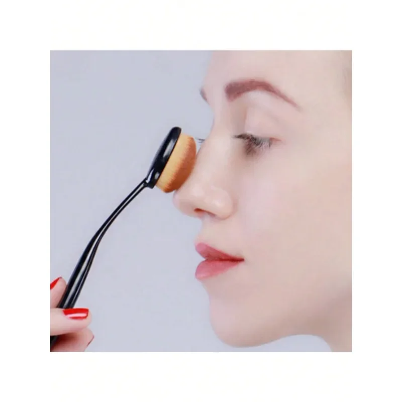 1 Шт. Двусторонняя Черная Косметическая Кисть Bb-крем Тональная Основа Зубная