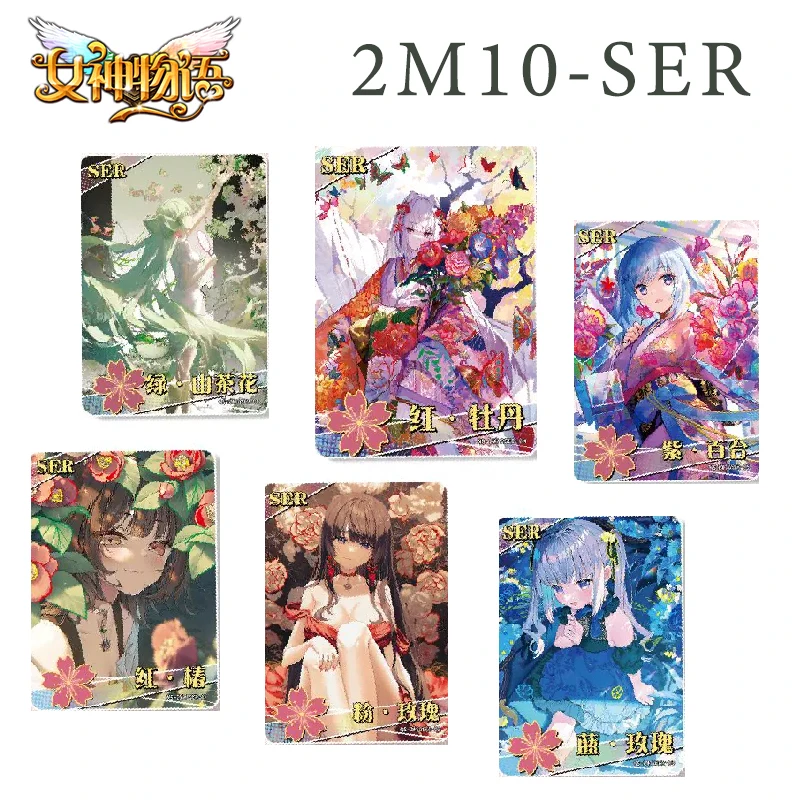 

Goddess Story 2M10 Ser Anime Characters Pink Rose Red Peony Card Board Game Foil Stamping Collectible Cards Birthday Present