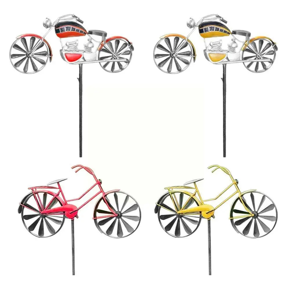 

DIY Bicycle Wind Spinner Whirligig Garden Lawn Decorative Kids Metal Gadgets Toys Crafts Bicycle Motorcycle N8P3