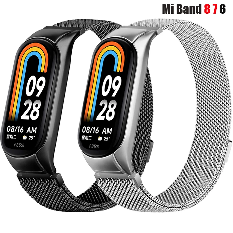 

Milanese Loop Strap For Xiaomi Mi Band 7 6 5 4 stainless steel wristband Correa Miband 8 Bracelet on mi band 4 6 5 8 7 pro Bands