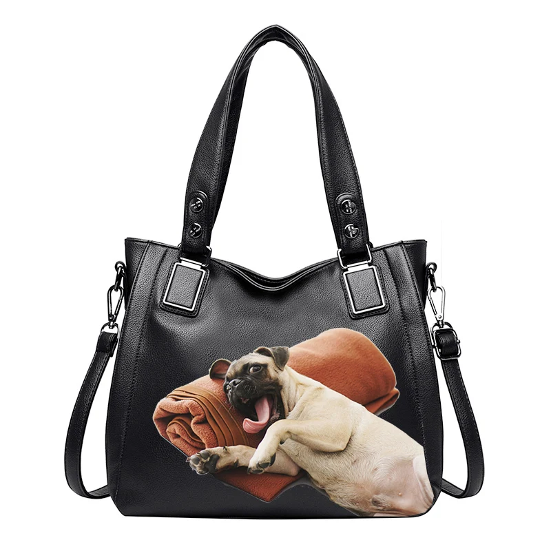 

Women Luxury Bag Casual Totebag Female Fashion Designer Handbags High Quality PU Leather Lady Shoulder Bags Dog Picture HBDOG014