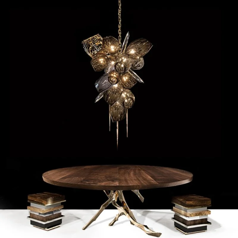 

Светодиодный Подвесная лампа, роскошное стекло для гостиной, гостиницы, комнаты, Кристальный остров, молекулярные декоративные светильники