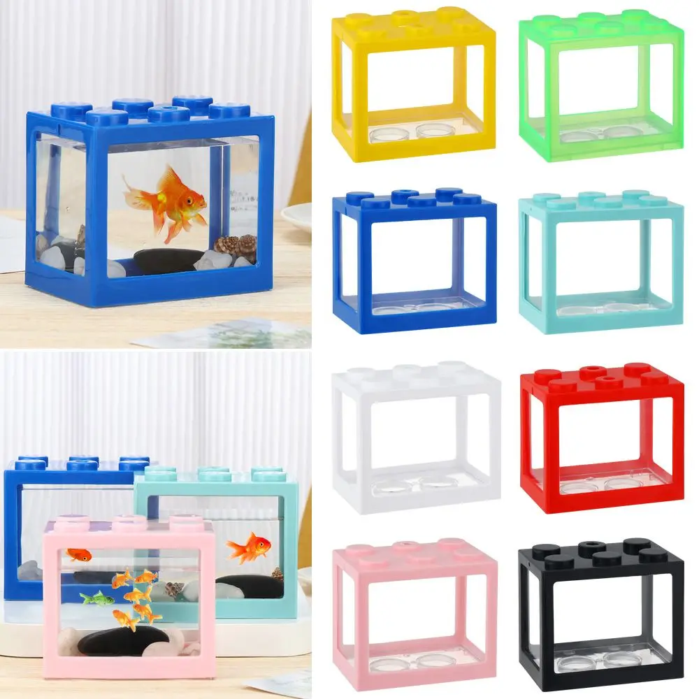 

Mini Betta Fish Tank, Mini Fish Tank Aquarium Stackable Cube Tank With Fish Tank Decoration