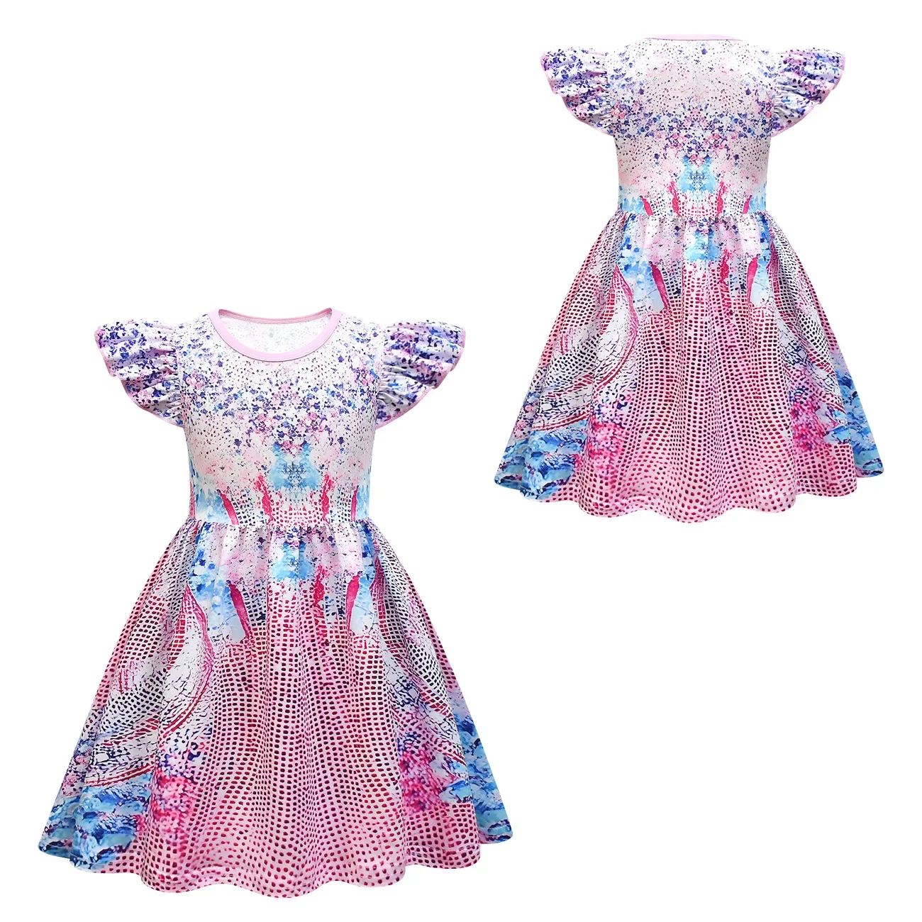 Детское платье принцессы с короткими рукавами и принтом знаменитой звезды для