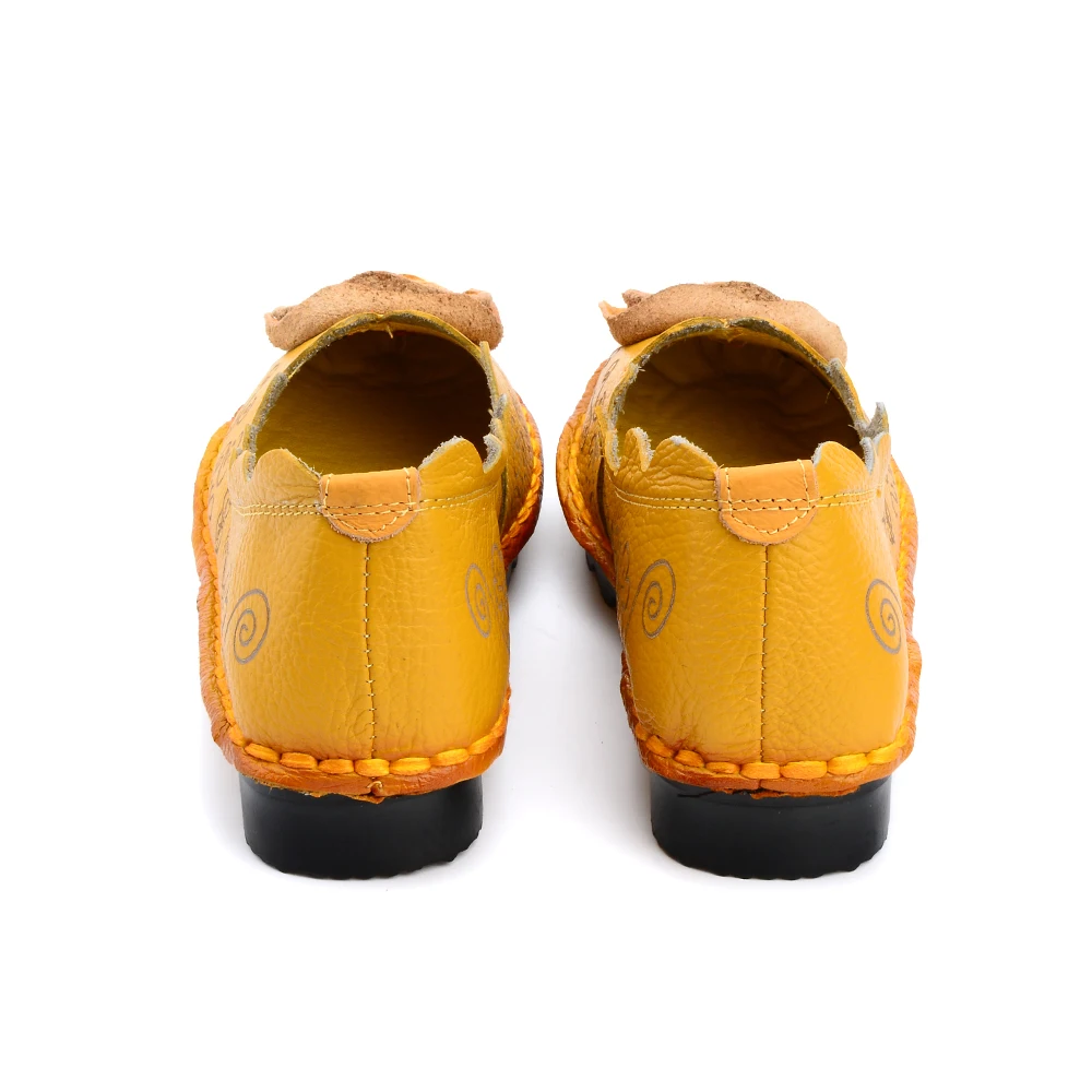 Handmade Rose Flats Shoes For Women Vintage Thick Sole Loafer Womens Luxury Brand Cowhide Leather Shoes Female Slip On Moccasins