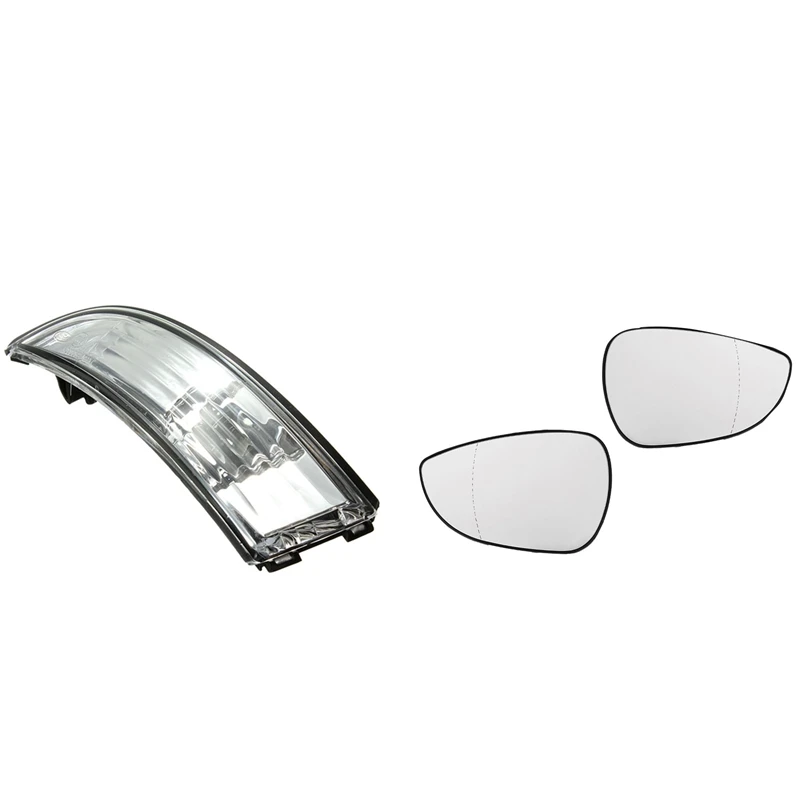 

1 Pcs Left Car Mirror Turn Signal Lights Cover Housing & 2 Pcs Car Left Right Rear View Wing Mirror