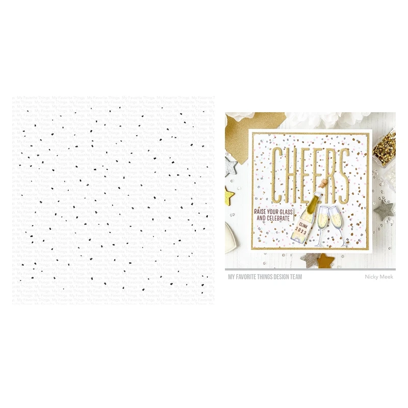 

December 2022 New Colorful Confetti Background Clear Stamps Scrapbooking for Paper Making Embossing Frames Card Set no Dies