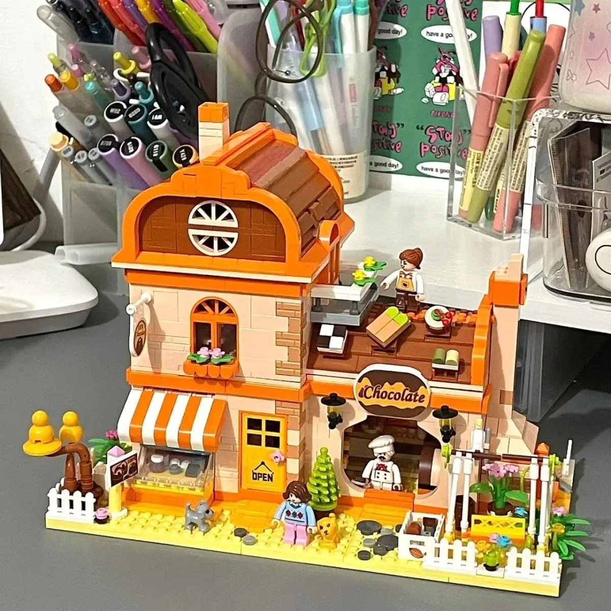 

Chocolate Workshop Lemon Tea Shop Model Miniature building blocks Mini Diamond building blocks Children toys Children girl gifts