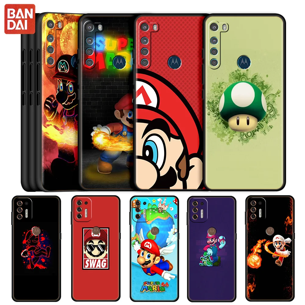 

SUPER MARIO BROS Case For Motorola Moto G30 G50 G60 G8 G9 Power One Fusion Plus E6s Soft Phone Coque Fitted Matte Capa Fashion