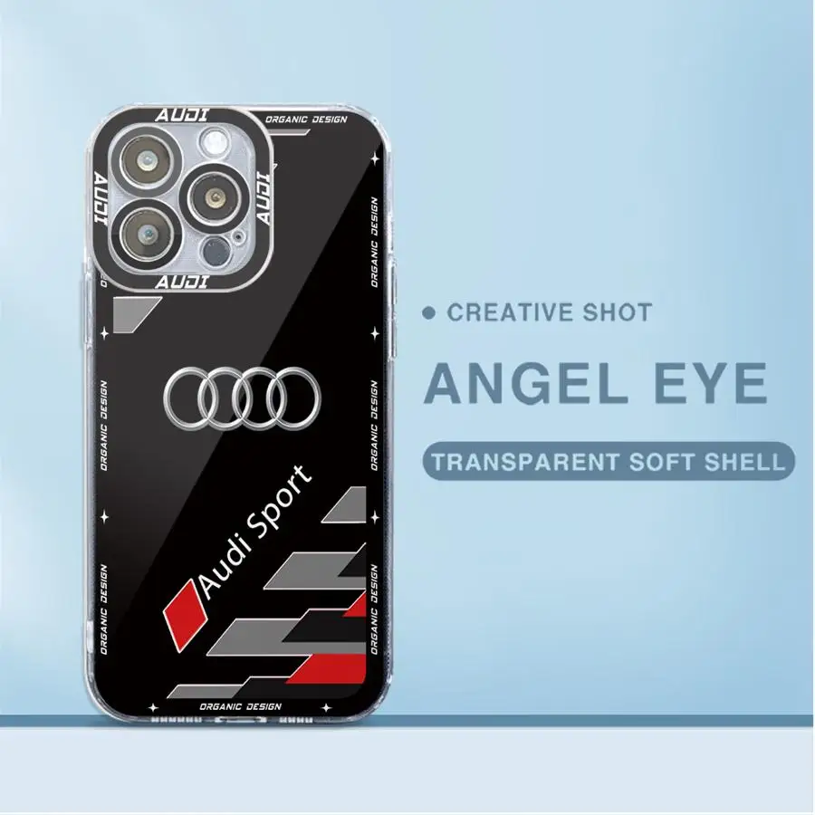 Мягкий угловой чехол с логотипом автомобиля A-Audi для Xiaomi Redmi Note 13 11 12 Pro 10 10T 11S 9T 5G 9 12s
