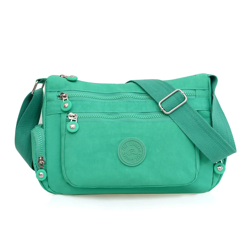 Green Oxford Waterproof Shoulder Bag Women Casual Crossbody Bag Multifunction Shopping Handbag Large Capacity Messenger Bag