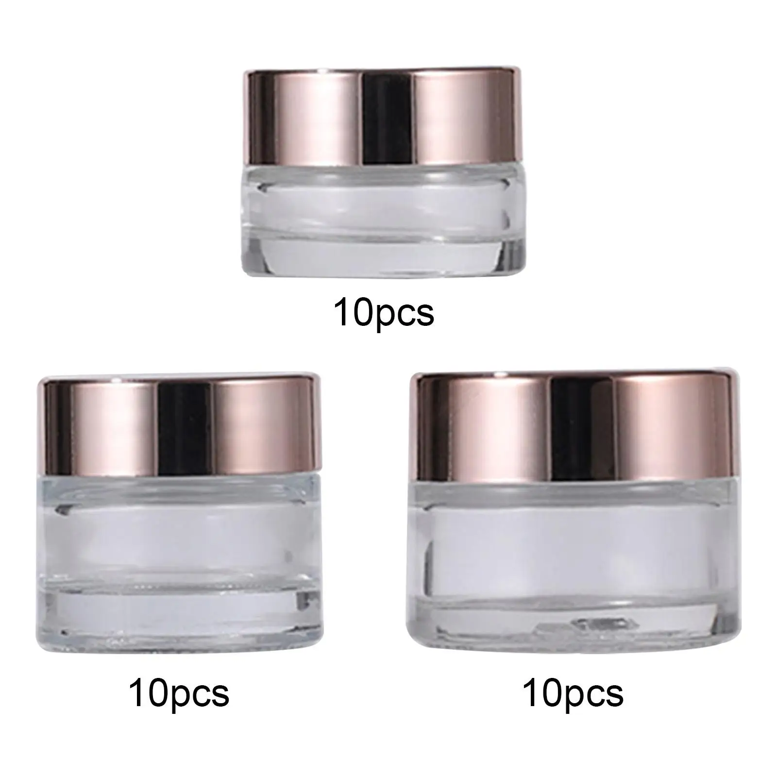 

10 шт. многоразовые банки для косметики, банки для хранения косметики, дорожная косметическая упаковка, прозрачная стеклянная бутылка для косметики