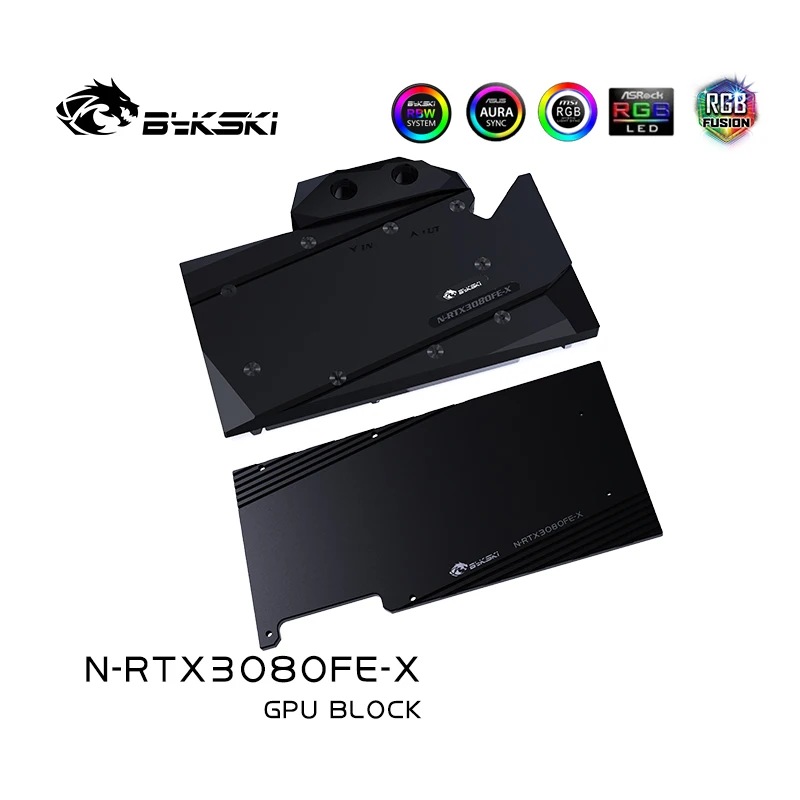 

Bykski Water Block Use for NVIDIA RTX3080 /3080Ti FE Founder Edition Video / GPU Card / POM and Copper Radiator /with Backplate